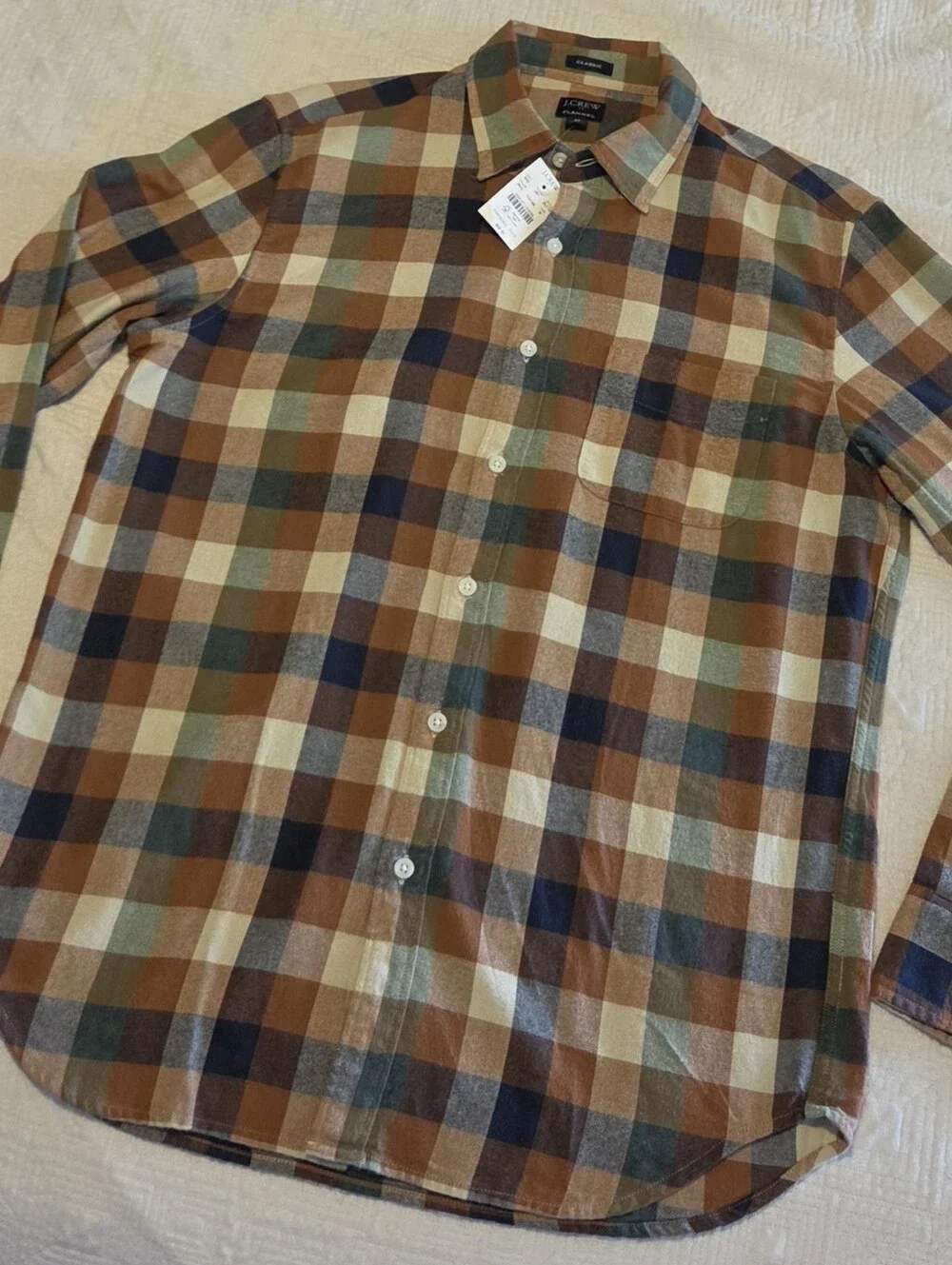 NWT J. Crew Classic Fit Flannel, Size Medium